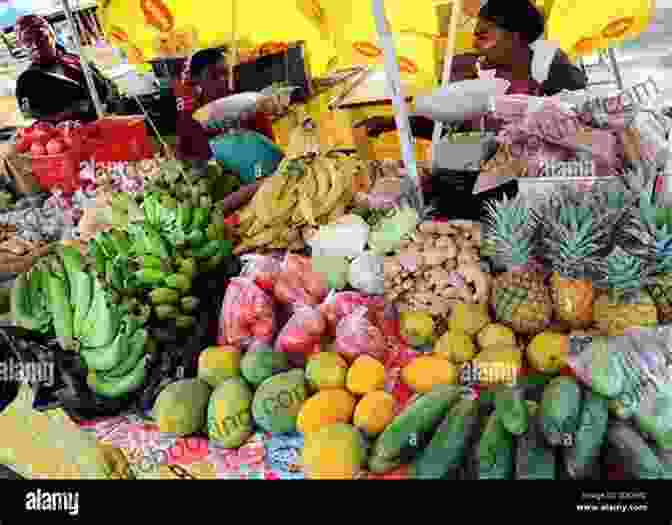 A Bustling Local Market In A Caribbean Island, Filled With Colorful Fruits, Vegetables, And Handmade Crafts. Sailing The Caribbean Islands: A Daily Journal