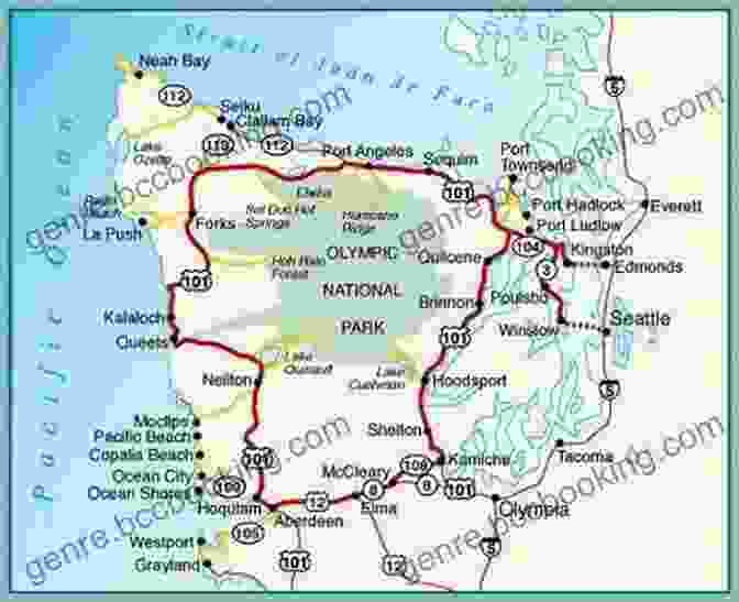 A Detailed Map Of The Olympic Peninsula, Outlining Major Attractions And Scenic Routes. Beautiful Olympic Peninsula Travel Guide: Best Attractions Hidden Treasures Easy Travel Planning Tools