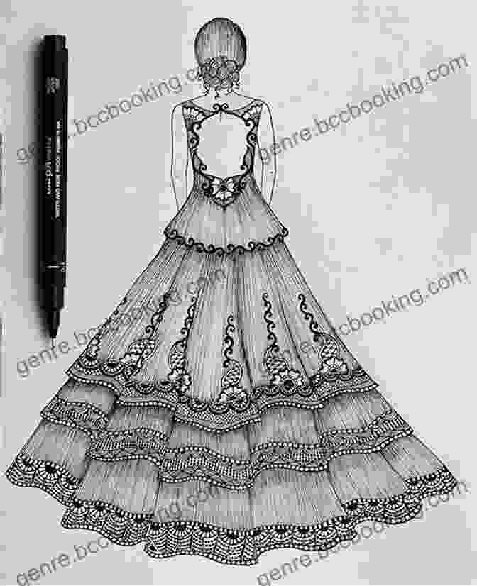 Image Of A Fashion Model Wearing A Flowing Dress, Drawn In Pencil On Paper Draw Fashion Models (Discover Drawing)