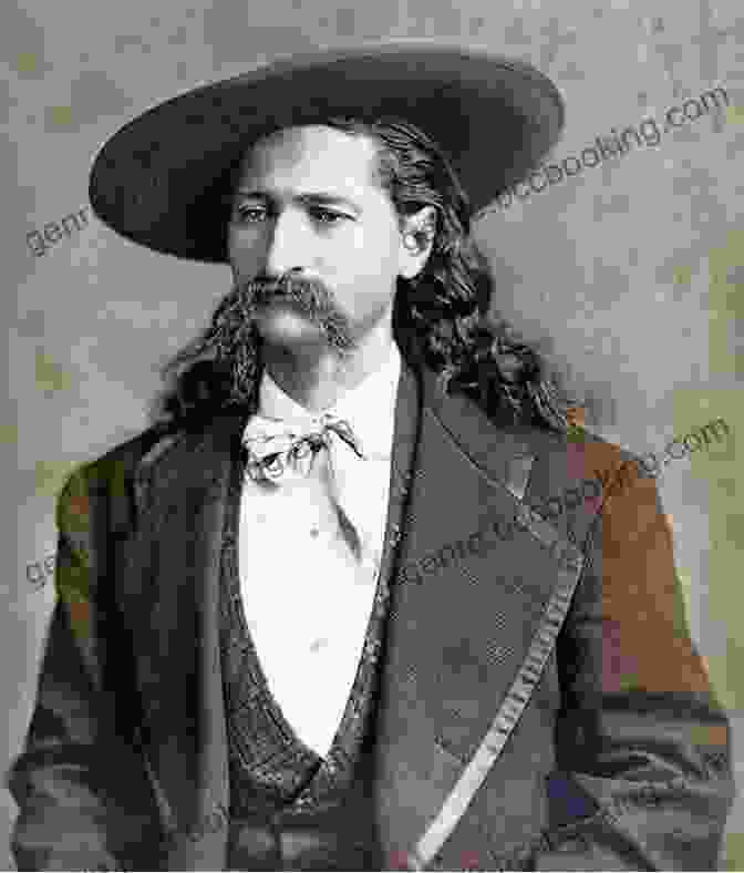 Portrait Of Wild Bill Hickok, A Mustachioed Man With Piercing Eyes And A Determined Expression, Wearing A Wide Brimmed Hat And A Fringed Buckskin Jacket. The Plainsman: A Story Of Wild Bill Hickok