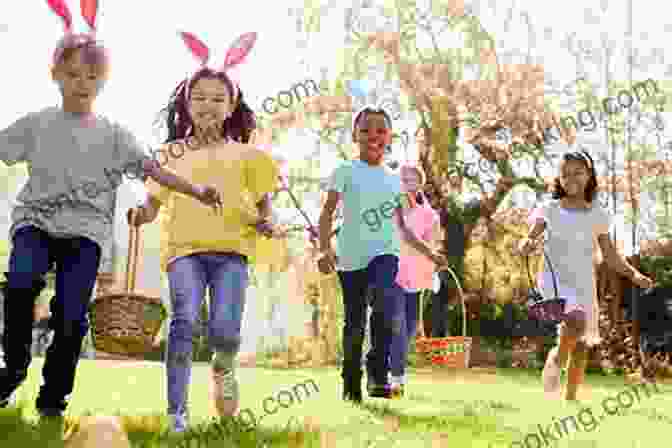 Sam Watkins Sharing Easter Eggs With A Group Of Happy Children The Easter Bunnyroo Sam Watkins
